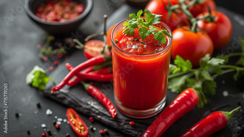 Spicy Red Chili Peppers Tomato Juice