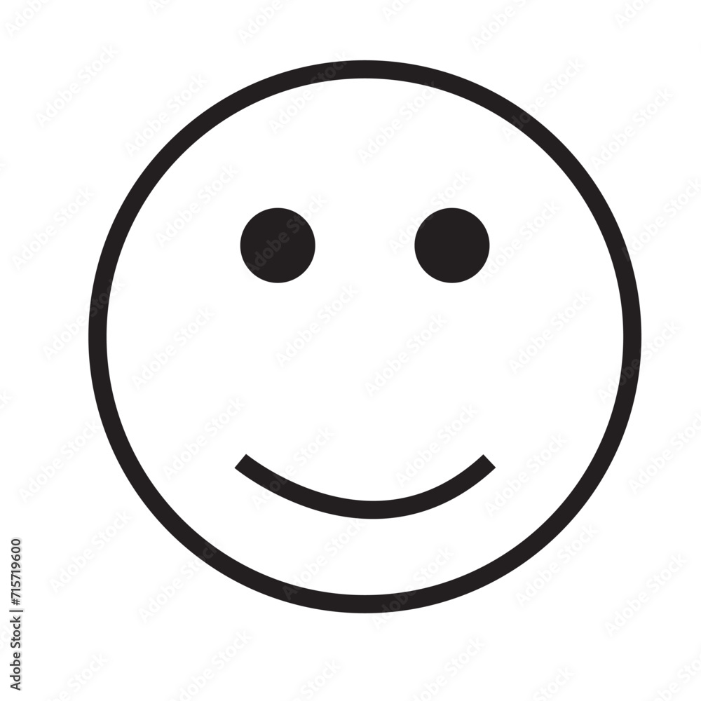 Set of face smile line icon, positive, negative and neutral opinion vector signs