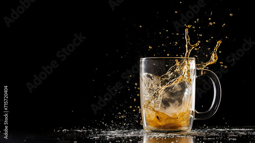 Carbonated drink HD 8K wallpaper, A glass of beer splashing, AI-generated