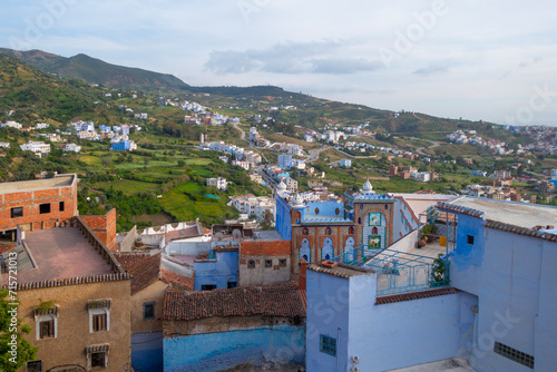 Chefchaouen cityscape , A view of the blue city of Chefchaouen in the Rif mountains, Morocco © JK2507