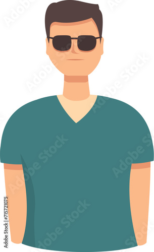 Blind young man icon cartoon vector. Tactile health. Partly tactile