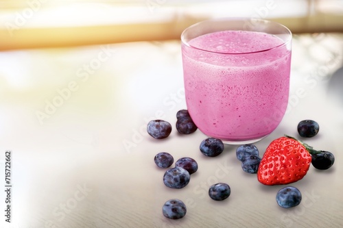 Fruit food tasty healthy berry drink in glass