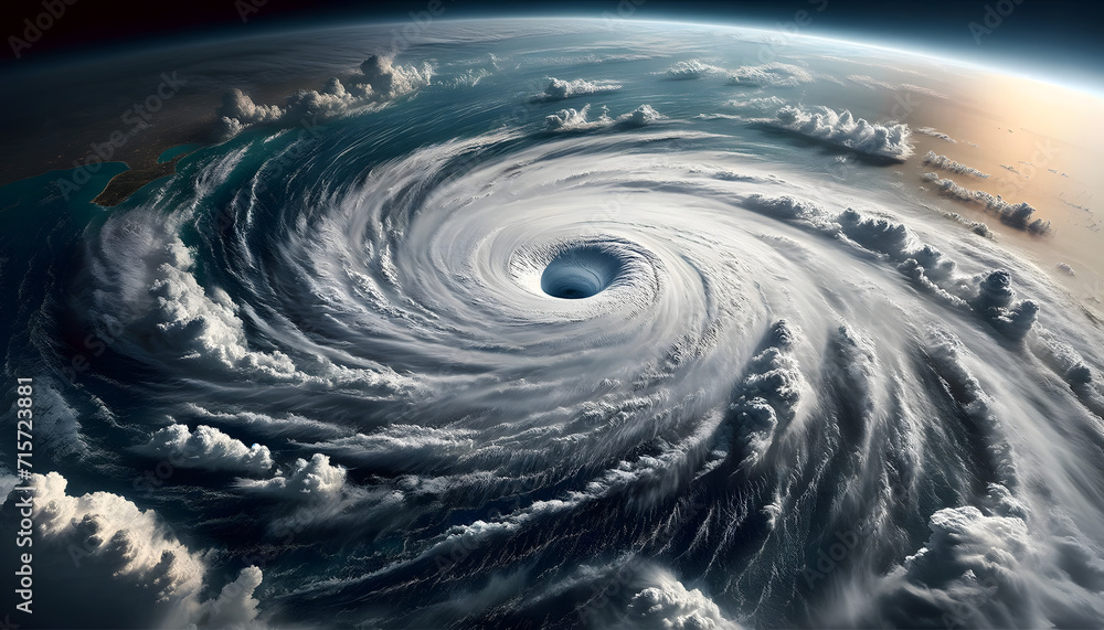 Eye of the cyclone: aerial view of Earth's natural fury