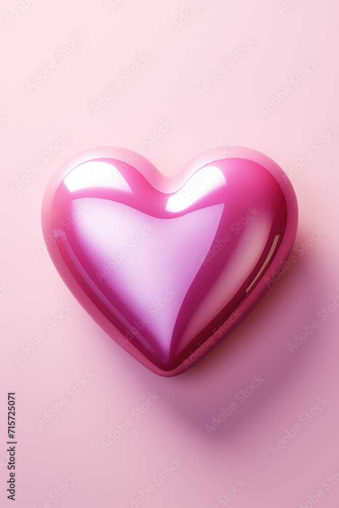 Minimalist Pink Heart on Gradient Background: Gentle 3D Effect in Pastel Hues - Valentine's Day Concept
