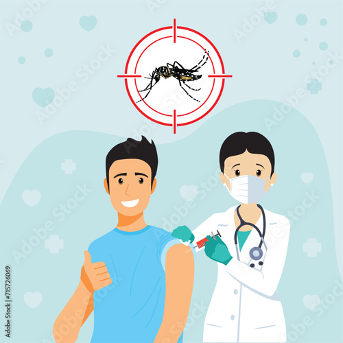 Malaria dengue zika fever illness vaccine illustration vector