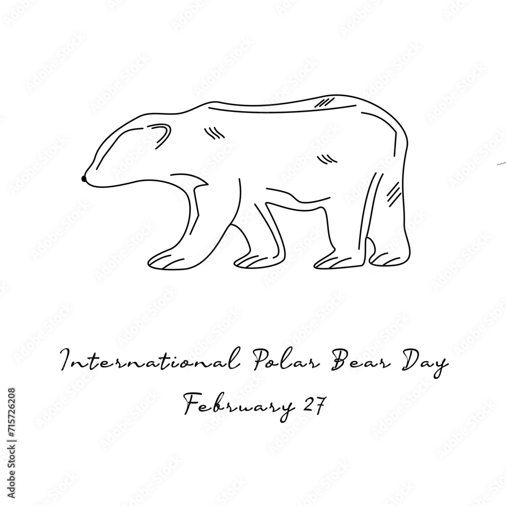 Obraz premium For the purpose of celebrating International Polar Bear Day, this one line artwork is suitable.