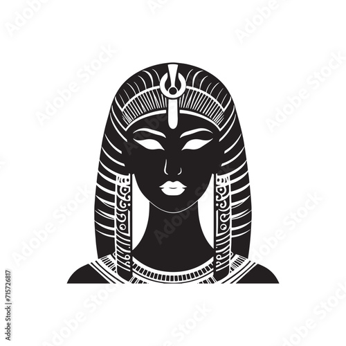 Divine Dynasty: Egyptian Lady Vector Reflecting the Divine Dynasty Embodied by Cleopatra Silhouette - Egyptian Lady Illustration
