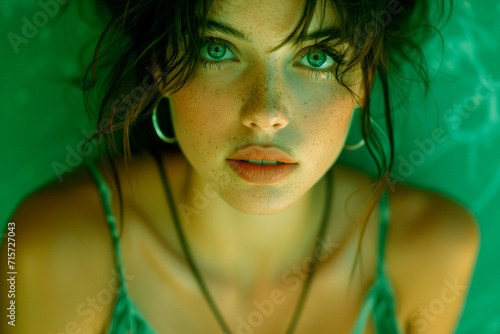 Portrait of a modern woman with light eyes photo