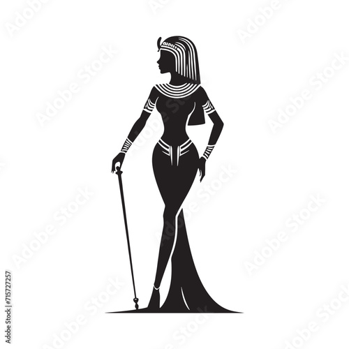 Enchanting Heritage: Cleopatra Silhouette Set Weaving a Tale of Regal Beauty - Cleopatra Illustration - Cleopatra Vector - Cleopatra Egyptian Goddess Silhouette
