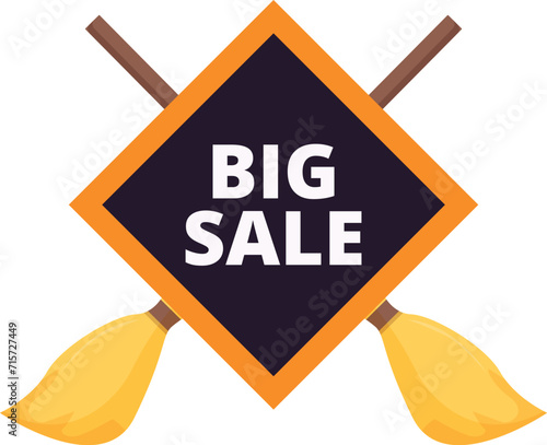 Big sale sale icon cartoon vector. Party autumn bat. Eve festivity