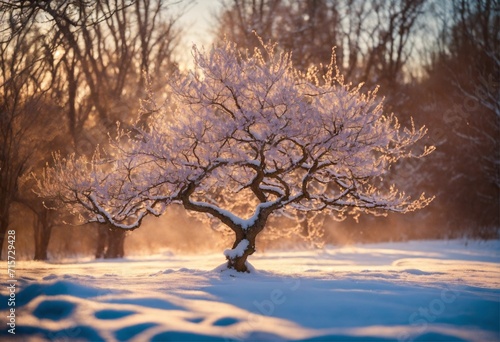 sunset in the forest