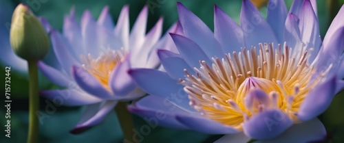 Blue lotus  Nymphaea caerulea  flower background with copy space  Flowers composition as background