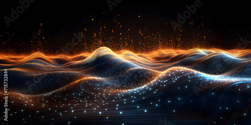colorful background with abstract waves. 3d rendering. glowing in the ultraviolet spectrum, curved neon lines and waves