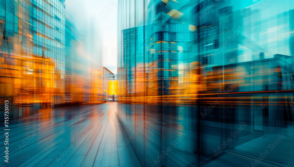 Abstract bokeh, building and blurred architecture background for design, finance and financial business center. Colorful, urban city and glow reflection mockup for investment, economy and wallpaper Abstract bokeh, building and blurred architecture background for design, finance and financial business center. Colorful, urban city and glow reflection mockup for investment, economy and wallpaper