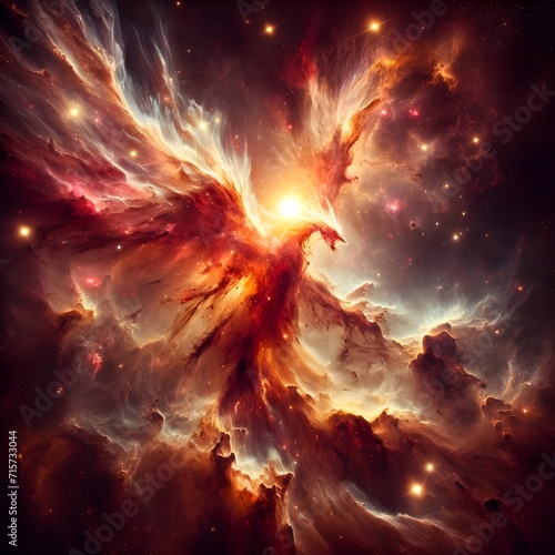 Intergalactic Cosmic Nebula Background Filled With Stars
