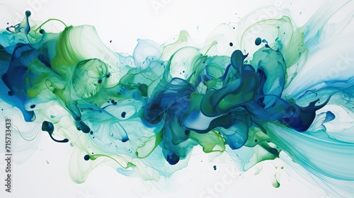 A swirling mix of emerald green and sapphire blue splash