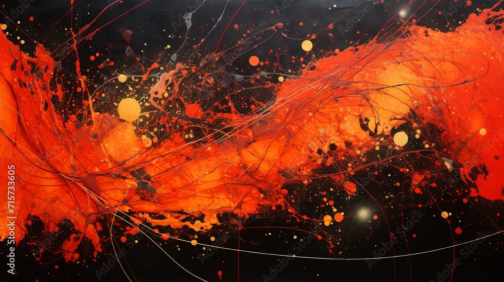 A vibrant red and orange splatter pattern A vibrant red and orange splatter pattern