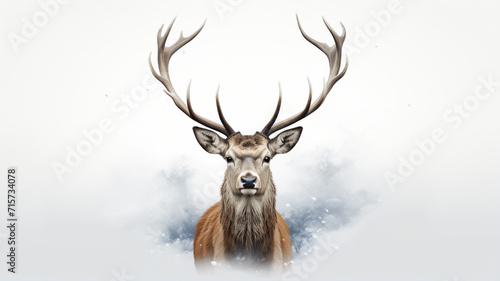 deer on white background