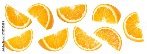 Collection orange fruit on the white background