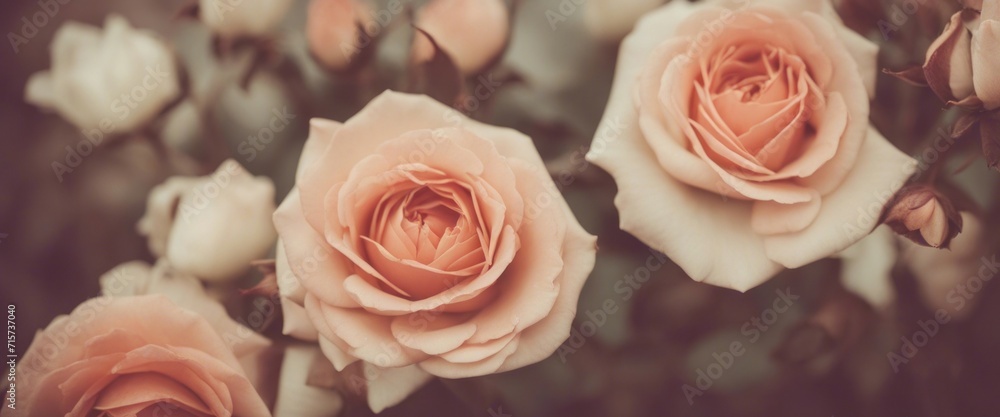 decorative vintage background grunge texture with roses