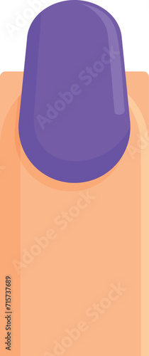 Violet nail female icon cartoon vector. Style polish enamel. Female false nail