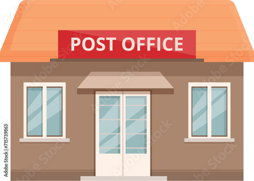 Post office building icon cartoon vector. Storage box. Package distribution