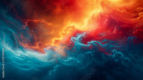 Fiery and Icy Abstract Cosmic Phenomenon 