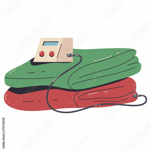 Electric blanket vector cartoon illustration isolated on a white background.