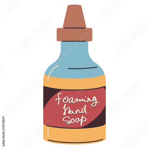 Hand and body soap vector cartoon illustration isolated on a white background.