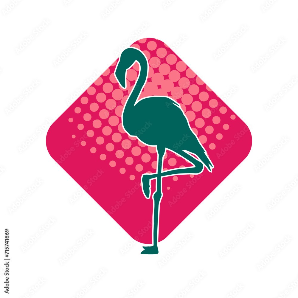 Silhouette of a flamingo bird animal in elegant pose. Silhouette of a flamingo bird animal in elegant pose.