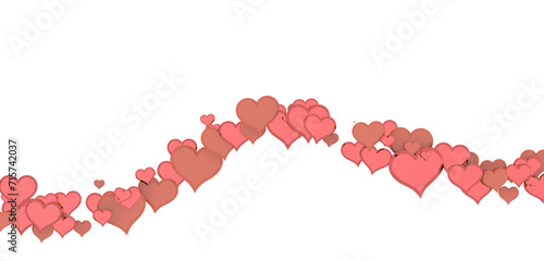 realistic isolated heart confetti on the transparent background for decoration and covering.