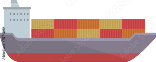 Cargo postal ship icon cartoon vector. Letter drop. Moving cargo
