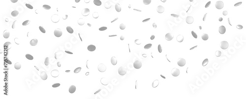 Glittering Spectacle  Captivating 3D Illustration of Glittery silver Confetti