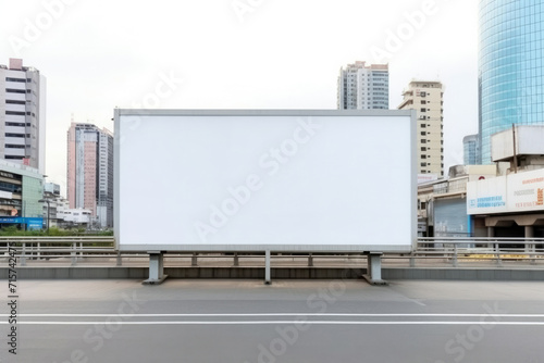 Billboard blank advertise banner background space business white empty poster board city
