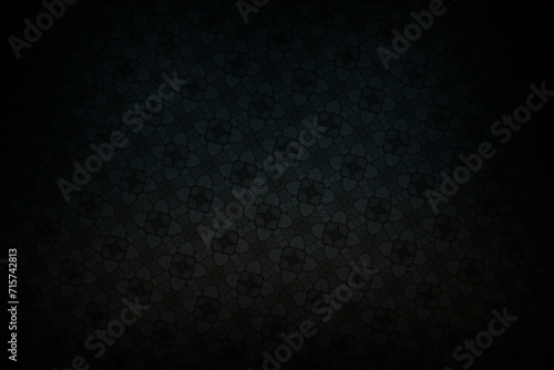 Patterned background made of fractal flowers in black and white