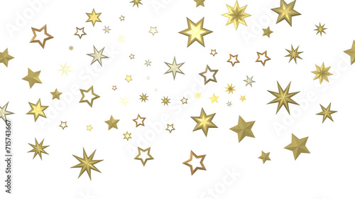 XMAS Stars - Holiday golden decoration  glitter frame isolated -