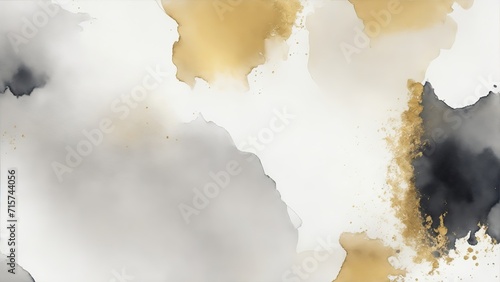 Modern gold and Gray textured watercolor art abstract background