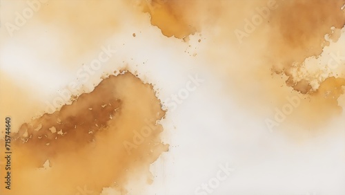 Modern gold and brown textured watercolor art abstract background