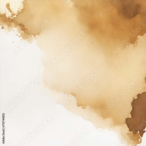 Modern gold and brown textured watercolor art abstract background