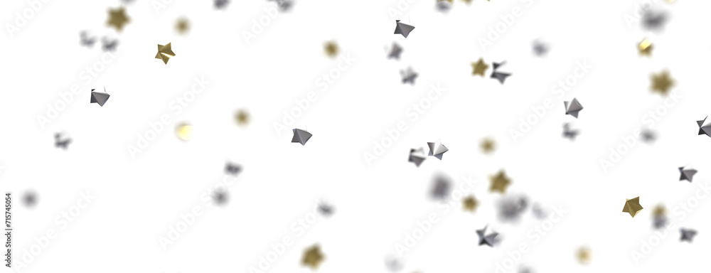 Fototapeta premium Gilded Wonders Unleashed: 3D Gold Stars Rain Illustration Mesmerizes Viewers