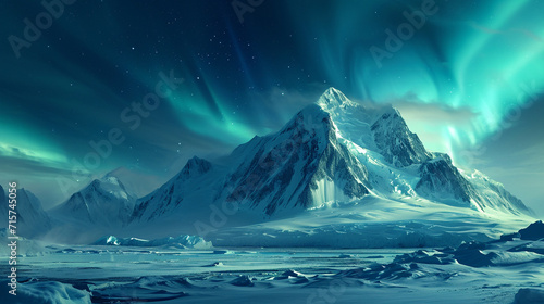 Glacier Aurora Scenery
