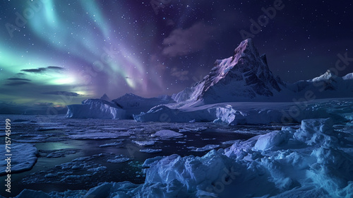 Glacier Aurora Scenery