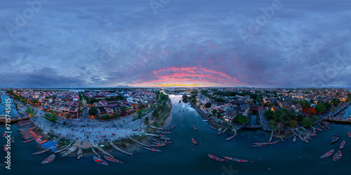 Sunset in Hoi An , Quang Nam Province, Viet Nam photo