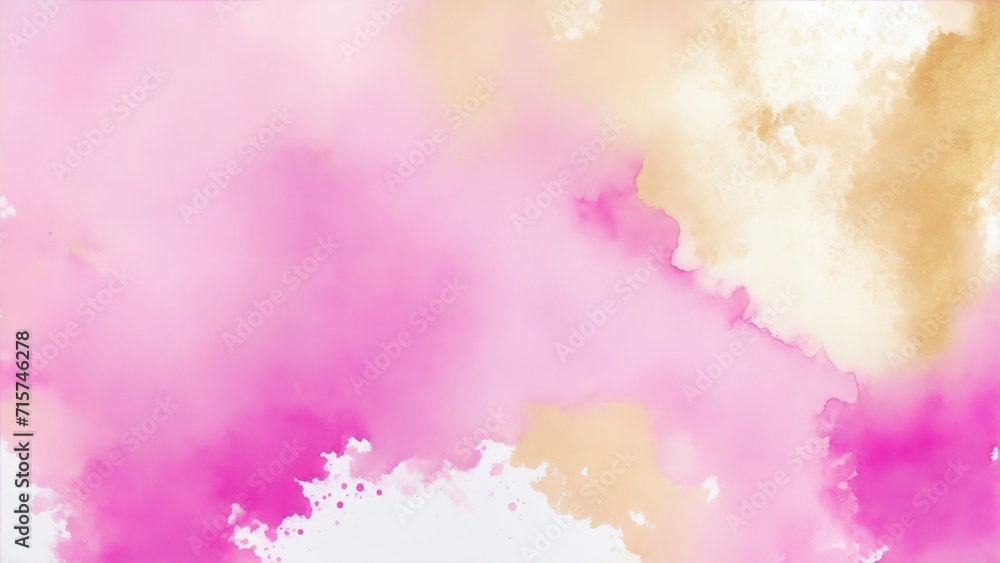 Modern gold and Pink textured watercolor art abstract background