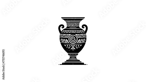 Ancient Greek vase illustration vector. simple black and white illustration of Ancient Greek vase no fill. ancient roman vase. Ancient Greek pottery