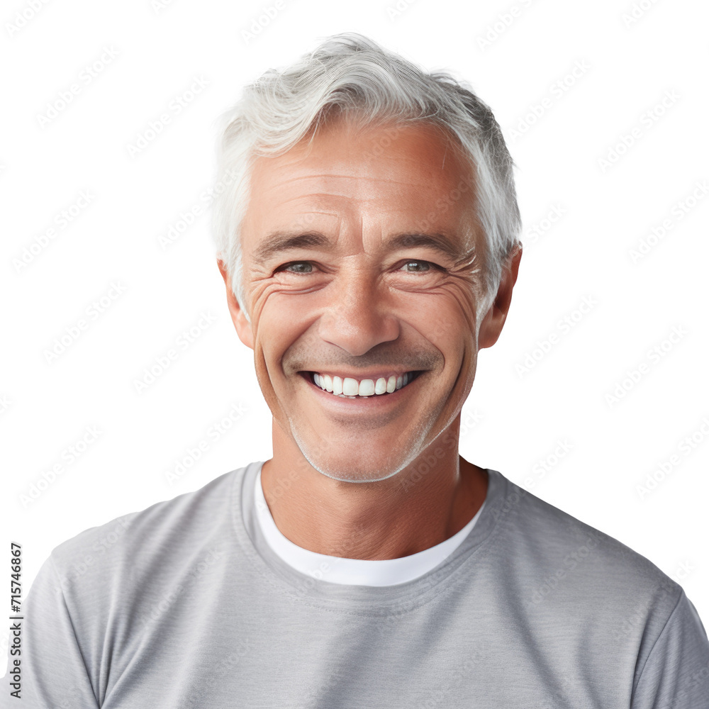 Smiling older man. Isolated on transparent background. Smiling older man. Isolated on transparent background.