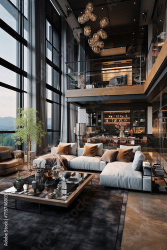 Luxurious modern loft apartment with elegant designe