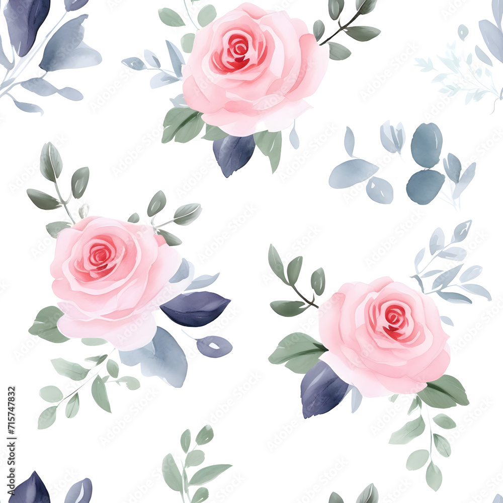 Beloved watercolor roses seamless pattern Beloved watercolor roses seamless pattern