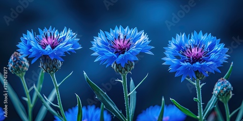 Centaurea cyanus,blue cornflower as a healthy and natural supplement,background. photo