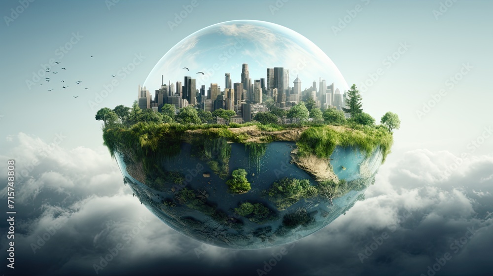 Represents global issues related to climate change, pollution, and conservation Represents global issues related to climate change, pollution, and conservation